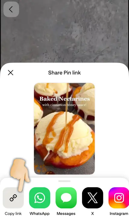Step 1: Copy Pinterest video URL - Screenshot showing how to copy video link from Pinterest for downloading