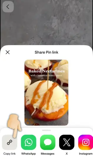 Step 1: Copy Pinterest video URL - Screenshot showing how to copy video link from Pinterest for downloading