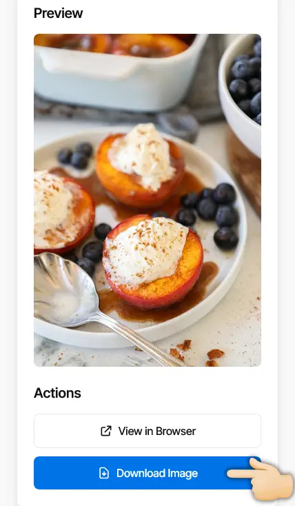 Step 3: Download and save image - Screenshot showing Pinterest image download preview and save button